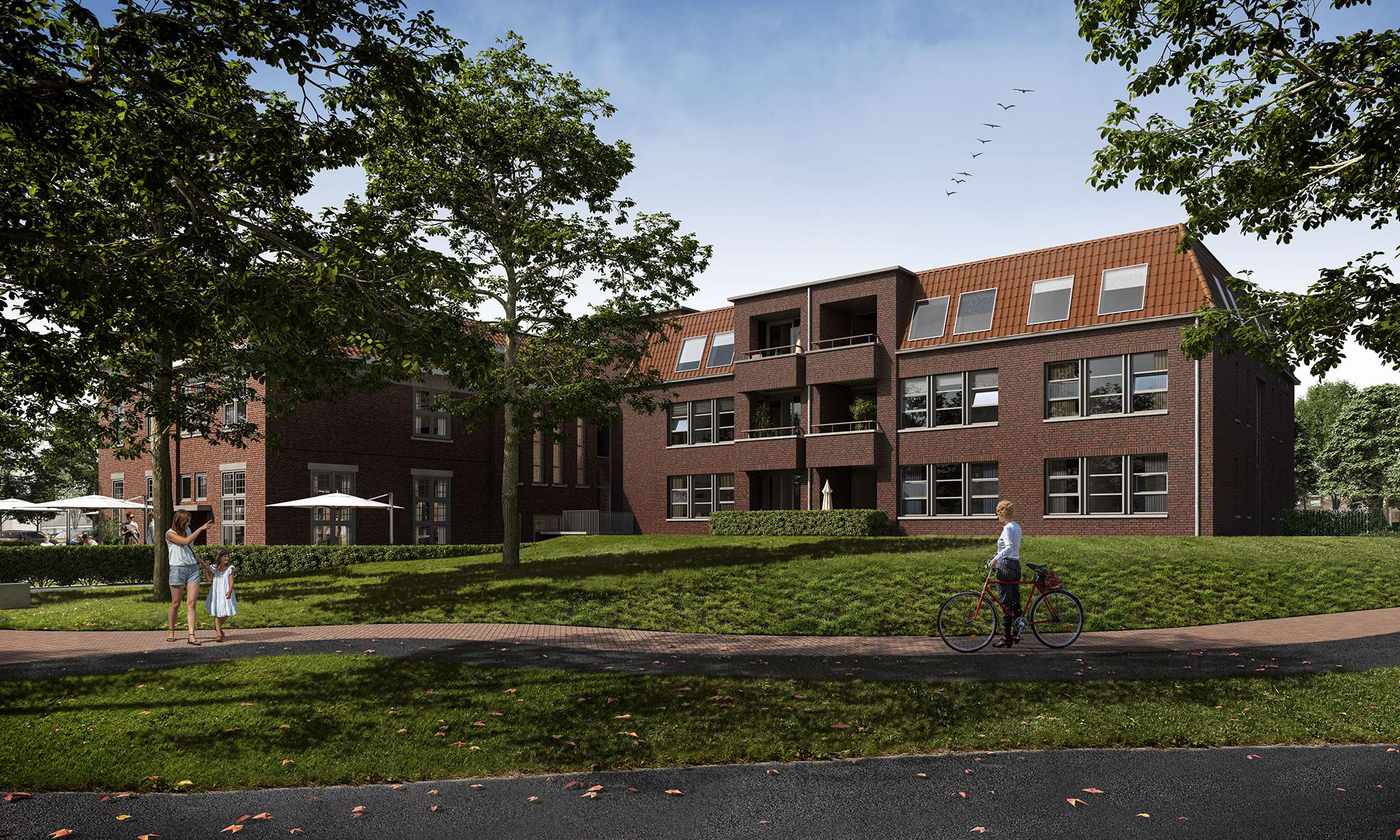 Aanzicht nieuwbouw appartementen