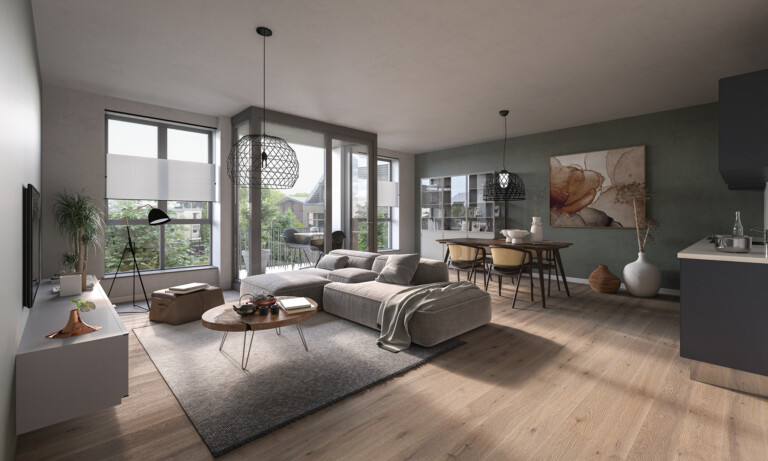 Interieurimpressie appartement Blok B bwnr 18-22