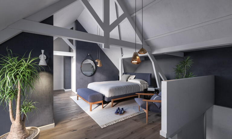 Interieurimpressie maisonnette verdieping bwnr 15-16
